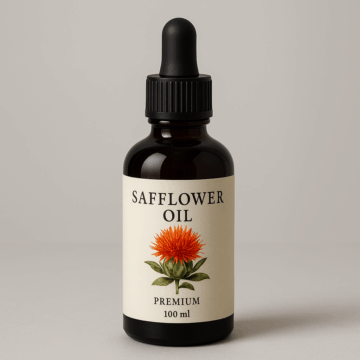 organic safflower oil cold pressed carrier oil non-GMO beauty oil hair growth oil facial moisturizer linoleic acid oil high oleic safflower natural skin care anti-aging oil lightweight face oil